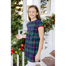 Load image into Gallery viewer, Betts Bow Dress (Twill)- Horse Trail Tartan/Richmond Red
