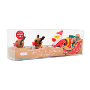 Santa & His Reinducks Light-Up Bath Toy Set