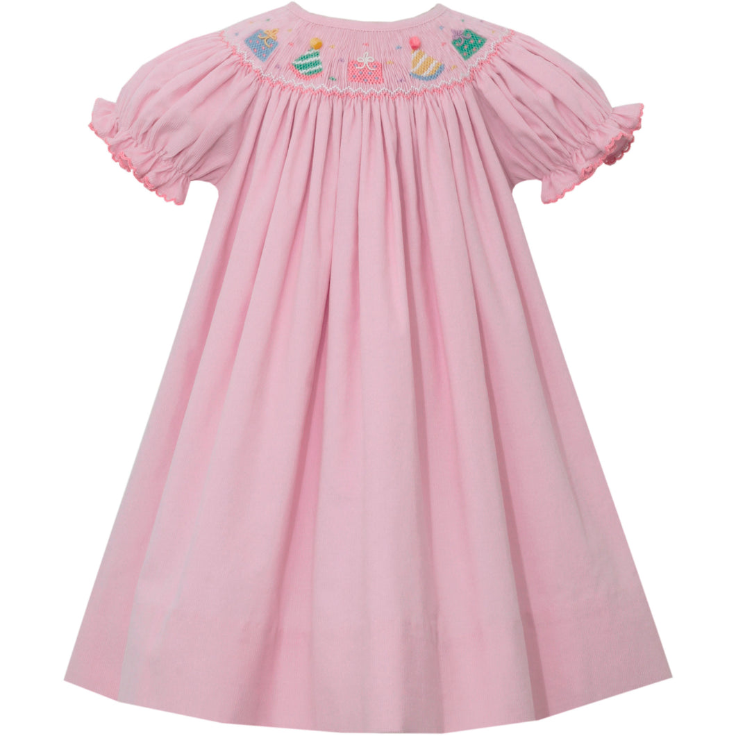 Birthday (Long Sleeve) Bishop Dress - Pink Corduroy