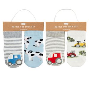 Farm Rattle Toe Sock Set