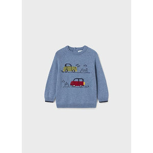 Cars Knit Sweater - Blue
