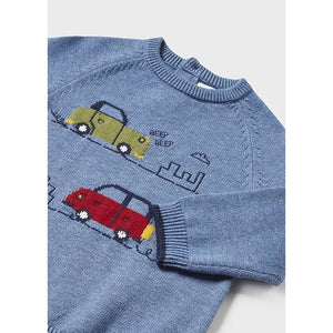 Cars Knit Sweater - Blue