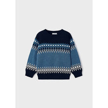 Load image into Gallery viewer, Jacquard Sweater- Mix Blue

