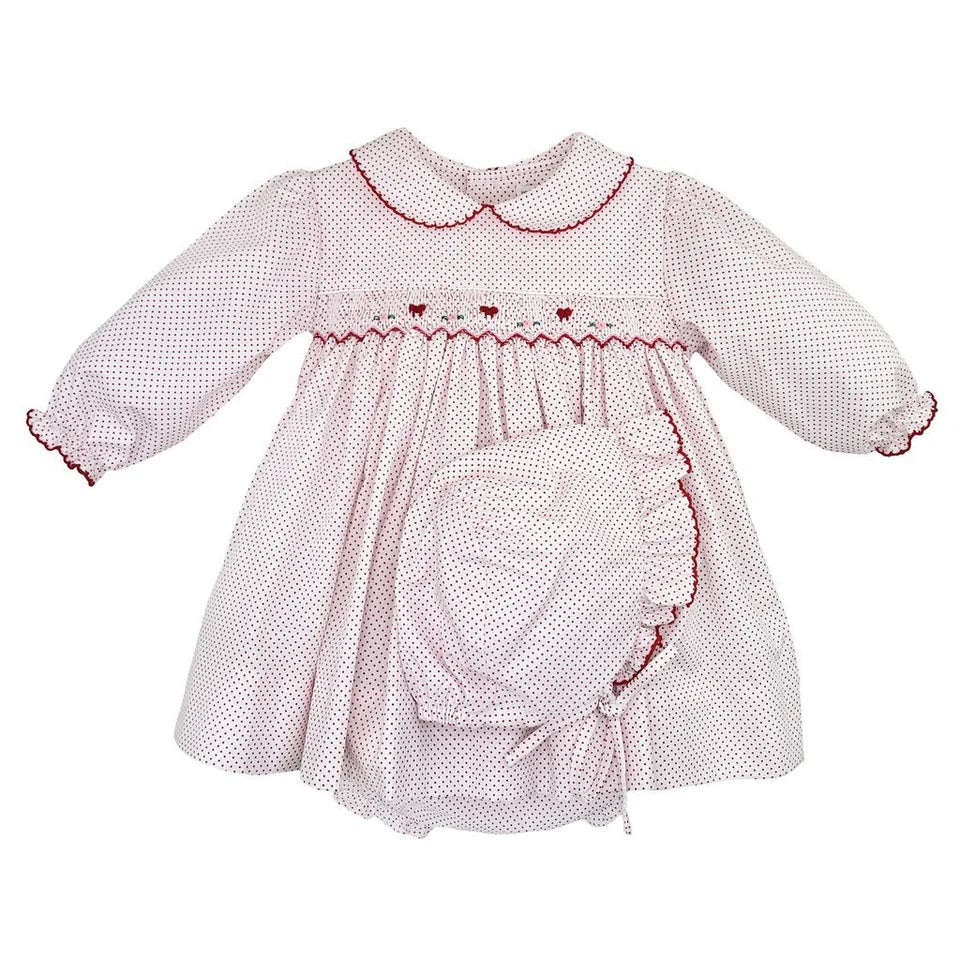 Red Dot Smocked Dress w/ Bloomers