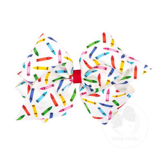 Crayons Print Bow