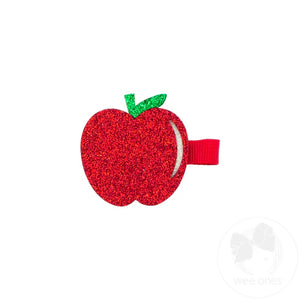 Apple Glitter Hair Clip