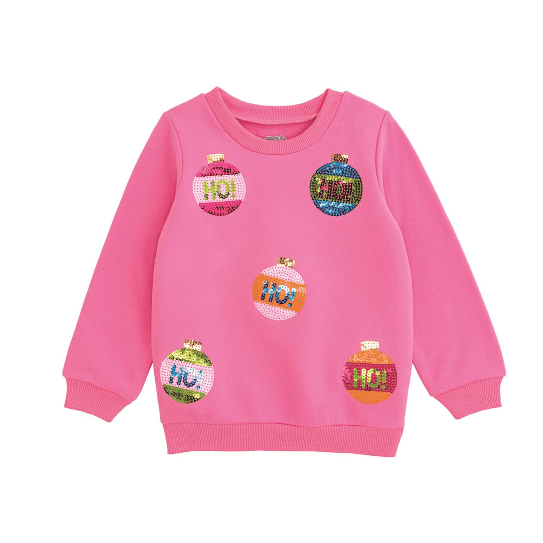 Ornament Sequin Sweatshirt- Pink