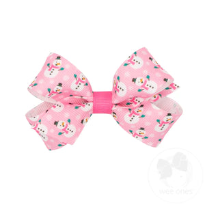Christmas Print Grosgrain Hair Bows