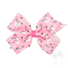 Load image into Gallery viewer, Christmas Print Grosgrain Hair Bows
