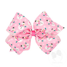Load image into Gallery viewer, Christmas Print Grosgrain Hair Bows
