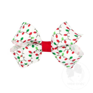 Christmas Print Grosgrain Hair Bows