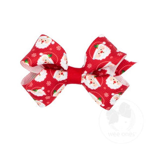 Christmas Print Grosgrain Hair Bows