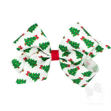 Load image into Gallery viewer, Christmas Print Grosgrain Hair Bows
