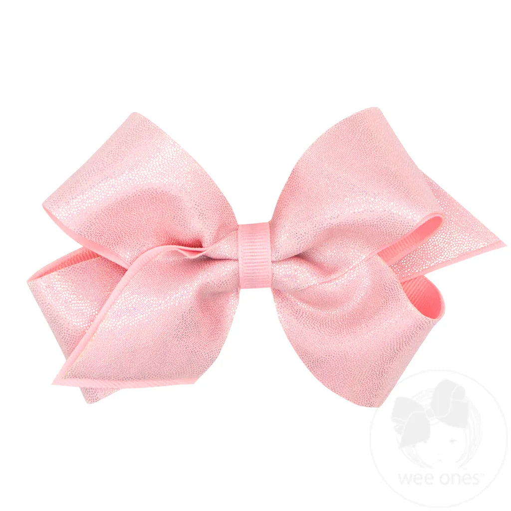 Mirror Dot & Grosgrain Overlay Hair Bow