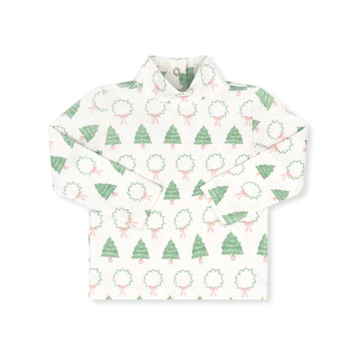 Oh Christmas Tree Turtleneck - Pink and green