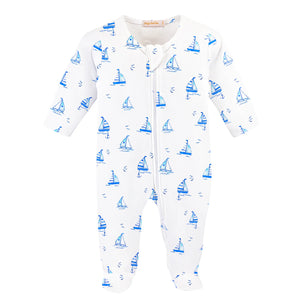 Sailing Boats Footie w/Zipper