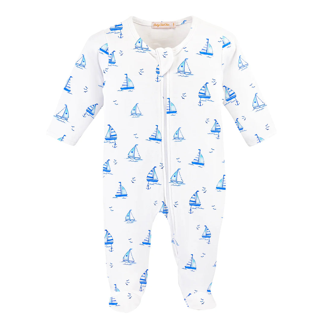 Sailing Boats Footie w/Zipper