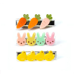 Bunnies, Carrots & Chicks Hair Clips