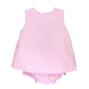 Seersucker Popover Top w/ Bloomers- Pink