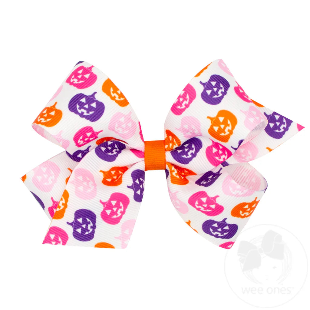 Medium Pumpkins Grosgrain Bow- Multi Color