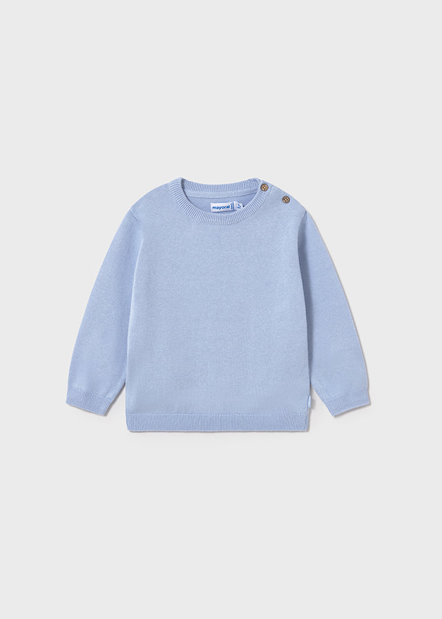 Basic Cotton Sweater- Light Blue