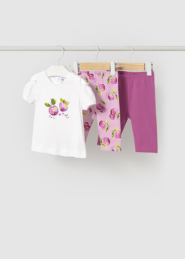 Cherry Berry 3-Piece Leggings Set- Mauve