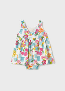 Floral Printed Dress w/ Bloomers- Agate