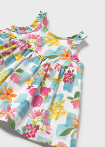 Floral Printed Dress w/ Bloomers- Agate