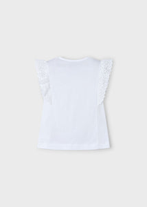 Crochet Details T-Shirt SS- White