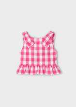 Load image into Gallery viewer, Sleeveless Peplum Top- Peony Gingham
