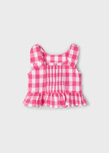 Load image into Gallery viewer, Sleeveless Peplum Top- Peony Gingham
