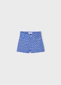 Printed Shorts w/ Front Pockets- Indigo