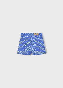 Printed Shorts w/ Front Pockets- Indigo