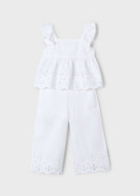 Load image into Gallery viewer, Eyelet Top &amp; Pants Set- White
