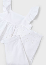 Load image into Gallery viewer, Eyelet Top &amp; Pants Set- White
