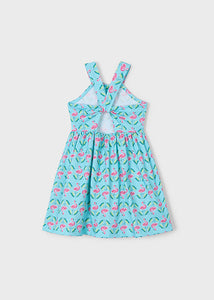 Flamingos Halter Top Dress- Blue