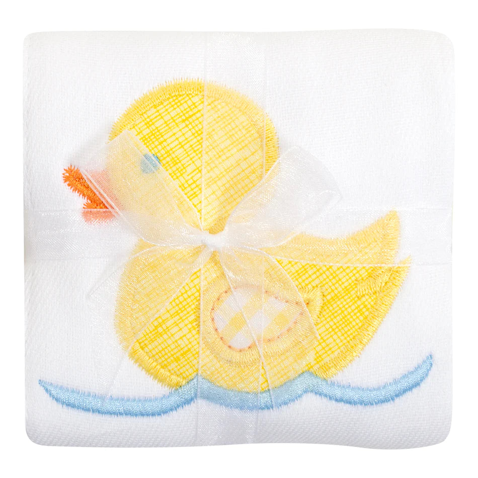 Yellow Duck Applique Burp