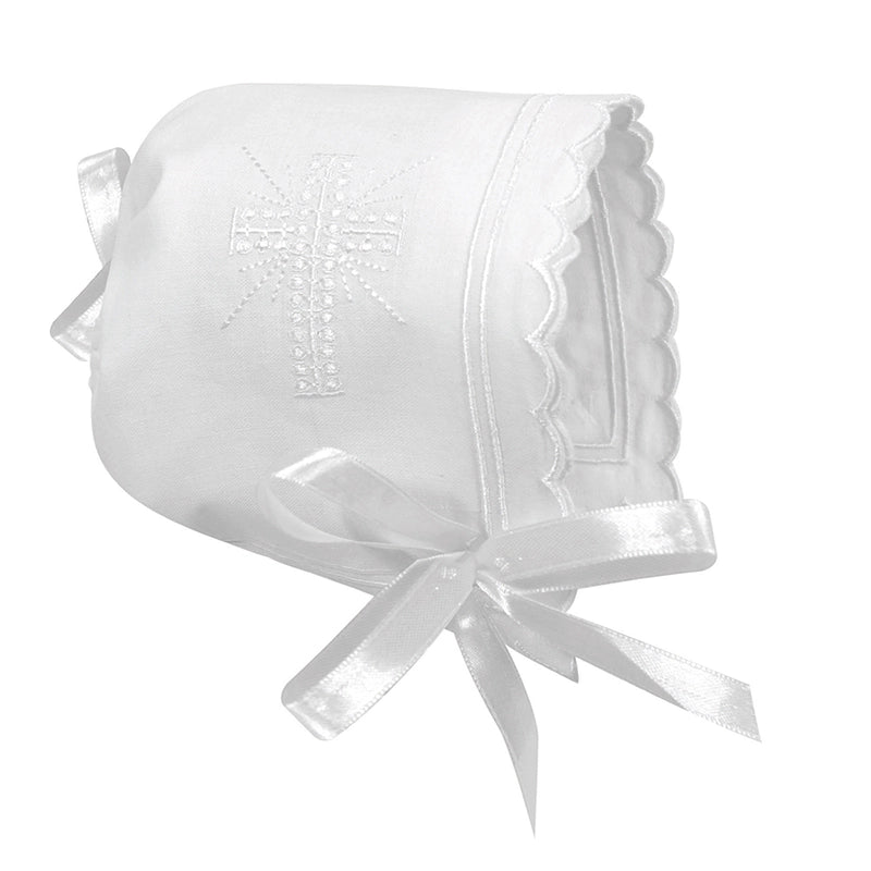 Cross Bonnet w/ Scallop Edge