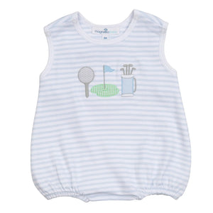 Putting Green Applique Collared SS Bubble- Blue