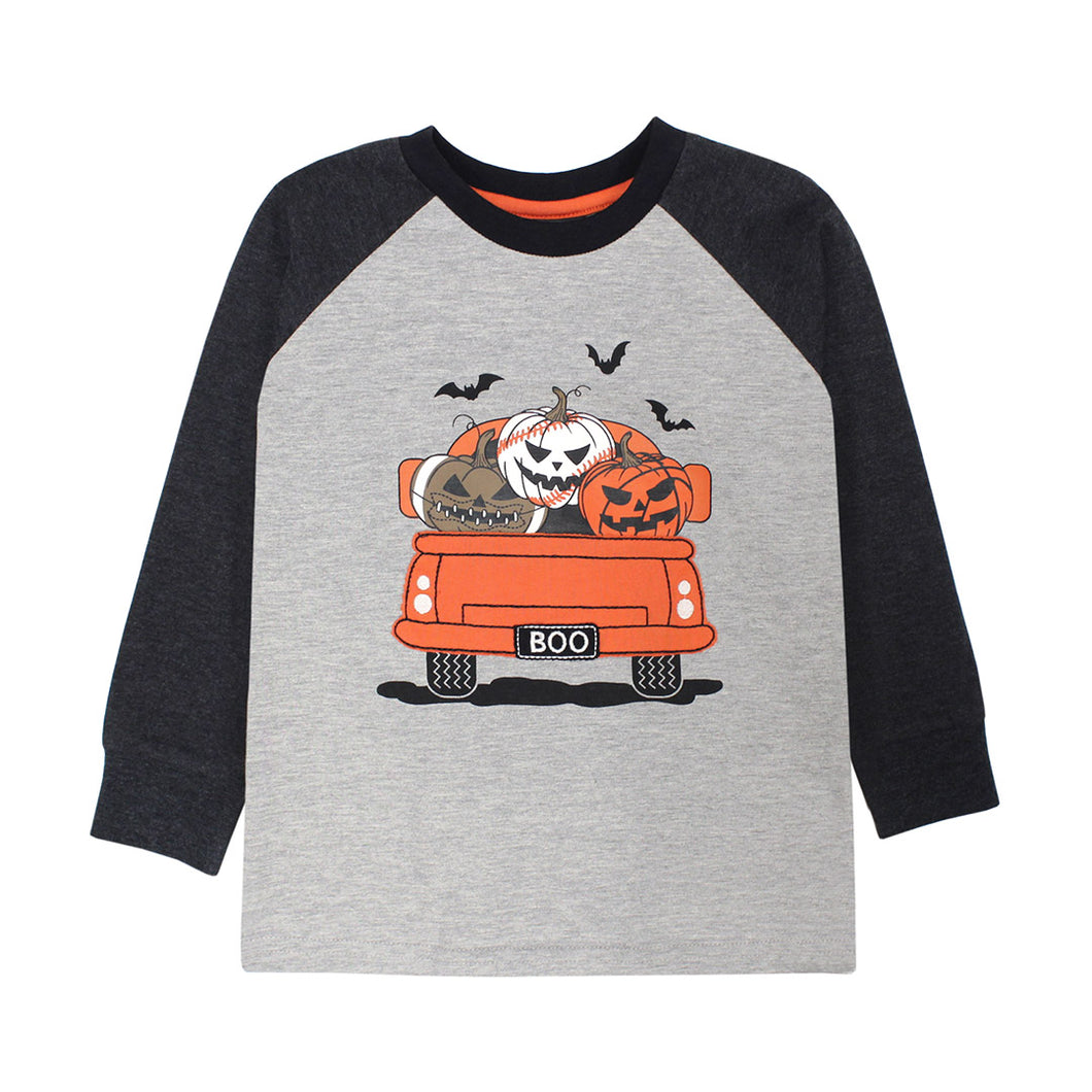 Pumpkin Pick Up Truck Print & Applique Top