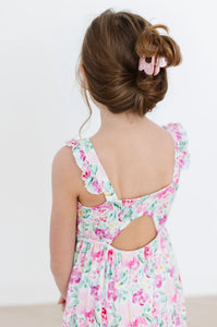 Watercolor Floral Ruffle Maxi Dress