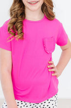 Load image into Gallery viewer, Hot Pink Ruffle Pocket Tee
