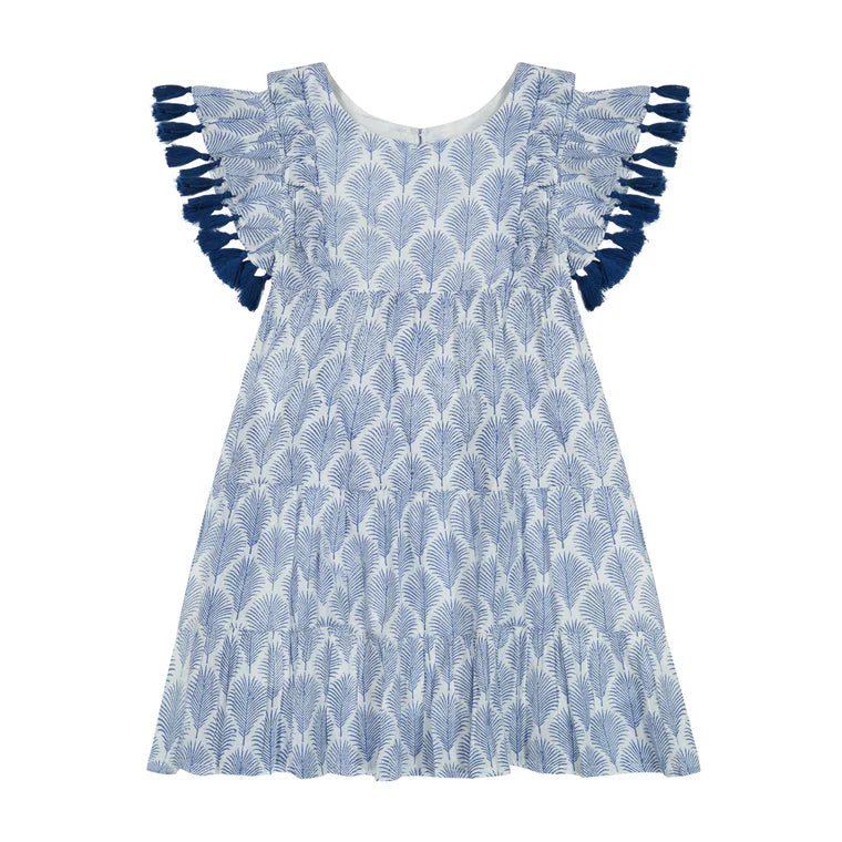 Serena Tassel Dress-Navy Feather