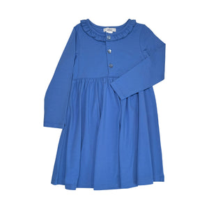 Blue Empire Dress w/ Ruffle Collar