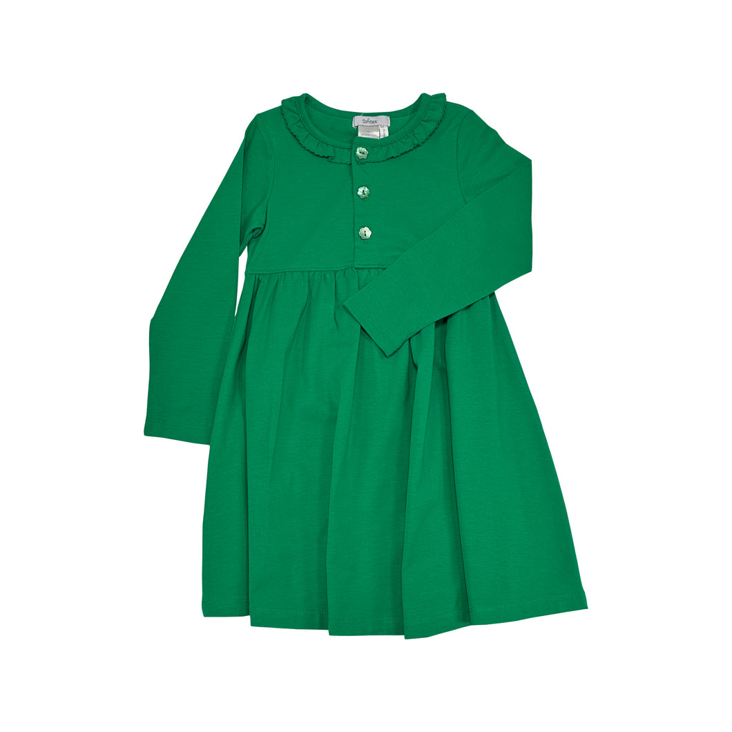 Green Dress w/ Ruffle Collar
