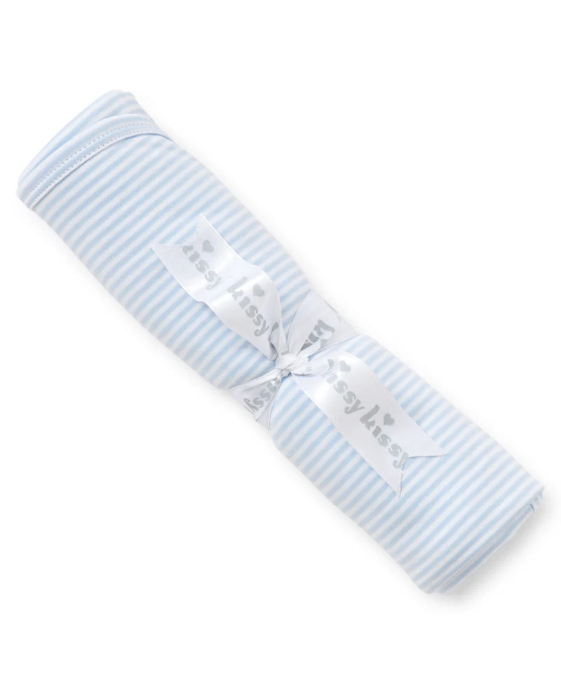 Simple Stripes Blanket- Blue & White