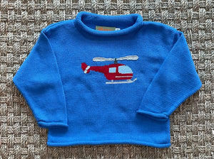 Helicopter Roll Neck Sweater - Blue