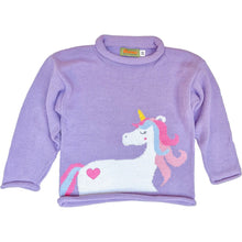 Load image into Gallery viewer, Unicorn Roll Neck Sweater- Lavender
