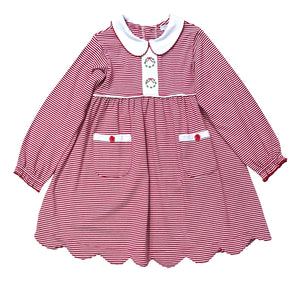 Wreath Dress- Red Stripe