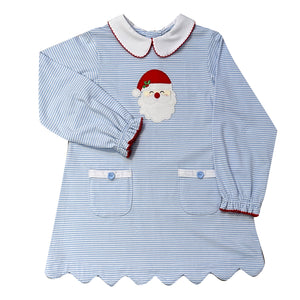 Santa Dress- Blue Stripe